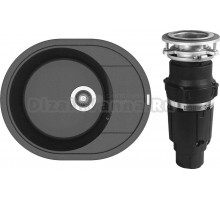 Комплект Мойка Florentina Родос 580 антрацит + Измельчитель Bone Crusher BC 610-AS