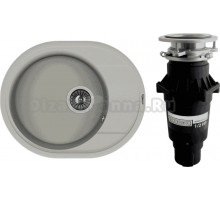 Комплект Мойка Florentina Родос 580 грей + Измельчитель Bone Crusher BC 810-SL Slim Line