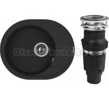 Комплект Мойка Florentina Родос 580 черный + Измельчитель Bone Crusher BC 610-AS