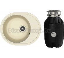 Комплект Мойка Florentina Родос 580 шампань + Измельчитель Bone Crusher BC 810-AS
