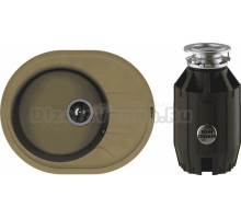 Комплект Мойка Florentina Родос 620 бежевый + Измельчитель Bone Crusher BC 910-AS