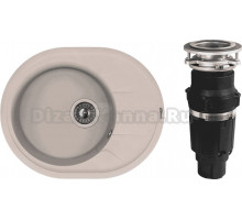Комплект Мойка Florentina Родос 620 песочный + Измельчитель Bone Crusher BC 610-AS