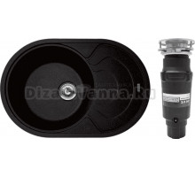 Комплект Мойка Florentina Родос 760 антрацит + Измельчитель Bone Crusher BC 910-SL-Slim Line