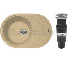 Комплект Мойка Florentina Родос 760 бежевый + Измельчитель Bone Crusher BC 910-SL-Slim Line