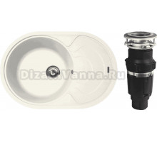 Комплект Мойка Florentina Родос 760 жасмин + Измельчитель Bone Crusher BC 610-AS