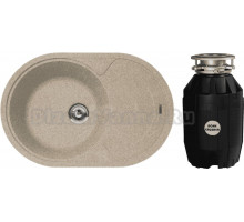 Комплект Мойка Florentina Родос 760 песочный + Измельчитель Bone Crusher BC 810-AS