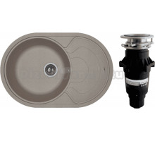 Комплект Мойка Florentina Родос 760 серый шелк + Измельчитель Bone Crusher BC 810-SL Slim Line