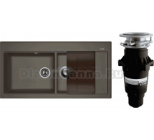 Комплект Мойка Florentina Россана антрацит + Измельчитель Bone Crusher BC 810-SL Slim Line