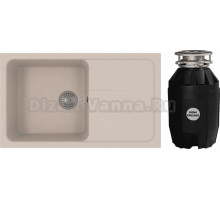 Комплект Мойка Florentina Специя 860 бежевая + Измельчитель Bone Crusher BC 810-AS