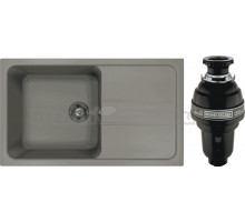 Комплект Мойка Florentina Специя 860 серый шелк + Измельчитель Bone Crusher BC 1000-AS