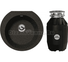 Комплект Мойка Florentina Эльба черный + Измельчитель Bone Crusher BC 810-AS