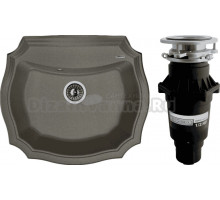 Комплект Мойка Florentina Эмилия 640 черная + Измельчитель Bone Crusher BC 810-SL Slim Line