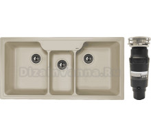 Комплект Мойка Florentina Юлия грей + Измельчитель Bone Crusher BC 910-SL-Slim Line