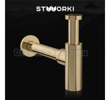 Сифон для раковины STWORKI SD-001GG золото глянец