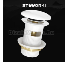 Донный клапан для раковины STWORKI SW-001WH белый