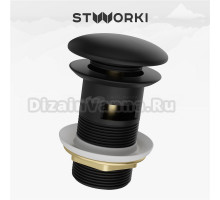 Донный клапан для раковины STWORKI SW-001BK черный матовый