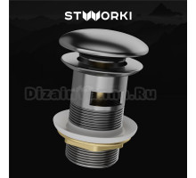 Донный клапан для раковины STWORKI SW-001GB вороненая сталь