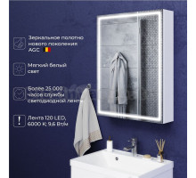 Зеркальный шкаф с подсветкой ITANA Luce 60 600х150х790 правое Белый