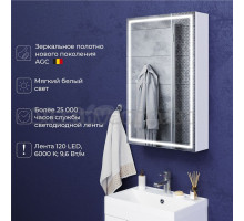 Зеркальный шкаф с подсветкой ITANA Luce 50 500х150х790 правое Белый