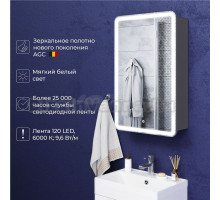 Зеркальный шкаф с подсветкой ITANA Miro 50 500х150х790 правое Серый темный