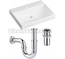 Комплект Раковина Lavinia Boho Bathroom Sink 33311012 + Донный клапан Wellsee Drainage System 182134000 хром + Сифон 182102000 хром