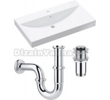 Комплект Раковина Lavinia Boho Bathroom Sink 33311013 + Донный клапан Wellsee Drainage System 182134000 хром + Сифон 182102000 хром