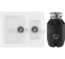 Комплект Мойка Gerhans C01-18 белая + Измельчитель Bone Crusher BC 910-AS