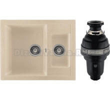 Комплект Мойка Gerhans C01-20 бежевая + Измельчитель Bone Crusher BC 1000-AS