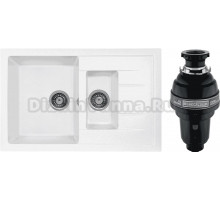 Комплект Мойка Gerhans C10-18 белая + Измельчитель Bone Crusher BC 1000-AS