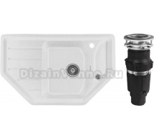 Комплект Мойка Gerhans E08-18 белая + Измельчитель Bone Crusher BC 610-AS