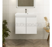 Тумба с раковиной Raval Vesso 60 подвесная, 2 дверцы, белая