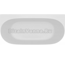 Ванна из искусственного камня KUPÁLA Obereg 170x80 см, пристенная, матовая белая, овальная, на ножках, с донным клапаном