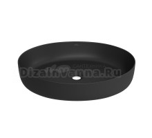 Накладная раковина для ванной комнаты Wellsee Belle Spa 3.0 335906000: овальная раковина, ширина умывальника 55 см, цвет матовый черный