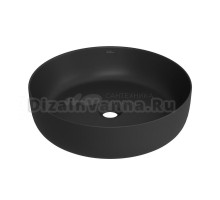 Накладная раковина для ванной комнаты Wellsee Belle Spa 3.0 335905000: круглая раковина, ширина умывальника 44 см, цвет матовый черный