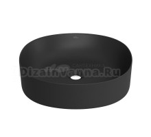 Накладная раковина для ванной комнаты Wellsee Belle Spa 2.0 335805000: квадратная раковина, ширина умывальника 45 см, цвет матовый черный