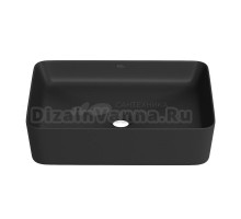 Накладная раковина для ванной комнаты Wellsee Mint 338104000: прямоугольная раковина, ширина умывальника 50 см, цвет матовый черный