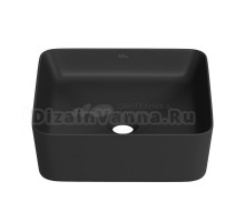 Накладная раковина для ванной комнаты Wellsee Mint 338103000: квадратная раковина, ширина умывальника 37 см, цвет матовый черный