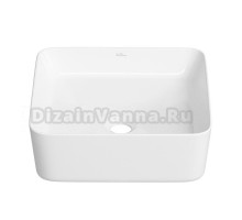 Накладная раковина для ванной комнаты Wellsee Mint 338101000: квадратная раковина, ширина умывальника 37 см, цвет глянцевый белый