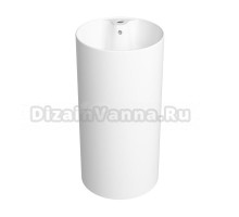 Напольная раковина для ванной Wellsee Callipy Art 32890100S: отдельностоящая раковина моноблок из фарфора, размер 43х43х84 см, цвет глянцевый белый