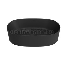 Накладная раковина для ванной комнаты Wellsee Saint-Germain 322702000: овальная раковина, ширина умывальника 57 см, цвет матовый черный