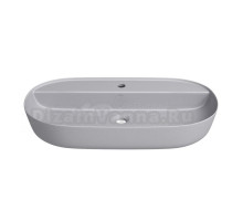 Накладная раковина для ванной комнаты Wellsee Chic Riviera 326824000: овальная раковина, ширина умывальника 82 см, цвет матовый серый