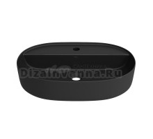 Накладная раковина для ванной комнаты Wellsee Chic Riviera 326820000: овальная раковина, ширина умывальника 60 см, цвет матовый черный