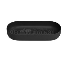 Накладная раковина для ванной комнаты Wellsee Chic Riviera 326814000: овальная раковина, ширина умывальника 82 см, цвет матовый черный