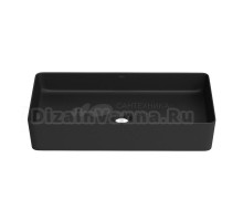 Накладная раковина для ванной комнаты Wellsee FreeDom 2.0 323019000: прямоугольная раковина, ширина умывальника 60 см, цвет матовый черный