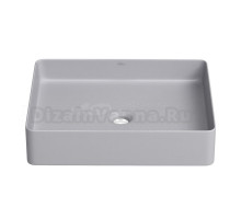 Накладная раковина для ванной комнаты Wellsee FreeDom 2.0 323014000: прямоугольная раковина, ширина умывальника 50 см, цвет матовый серый