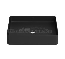 Накладная раковина для ванной комнаты Wellsee FreeDom 2.0 323013000: прямоугольная раковина, ширина умывальника 50 см, цвет матовый черный