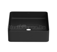 Накладная раковина для ванной комнаты Wellsee FreeDom 2.0 323010000: квадратная раковина, ширина умывальника 36 см, цвет матовый черный