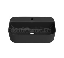 Накладная раковина для ванной комнаты Wellsee Preen 329712000: прямоугольная раковина, ширина умывальника 50 см, цвет матовый черный