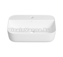 Накладная раковина для ванной комнаты Wellsee Preen 329706000: прямоугольная раковина, ширина умывальника 50 см, цвет глянцевый белый
