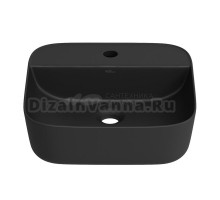 Накладная раковина для ванной комнаты Wellsee Preen 329711000: квадратная раковина, ширина умывальника 40 см, цвет матовый черный
